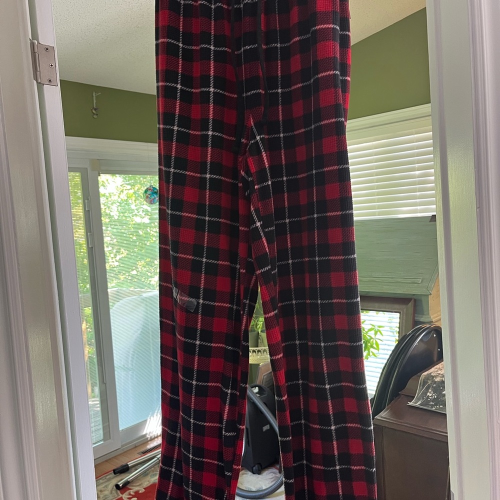 Eddie Bauer Red and Black Plaid Pajama Pants